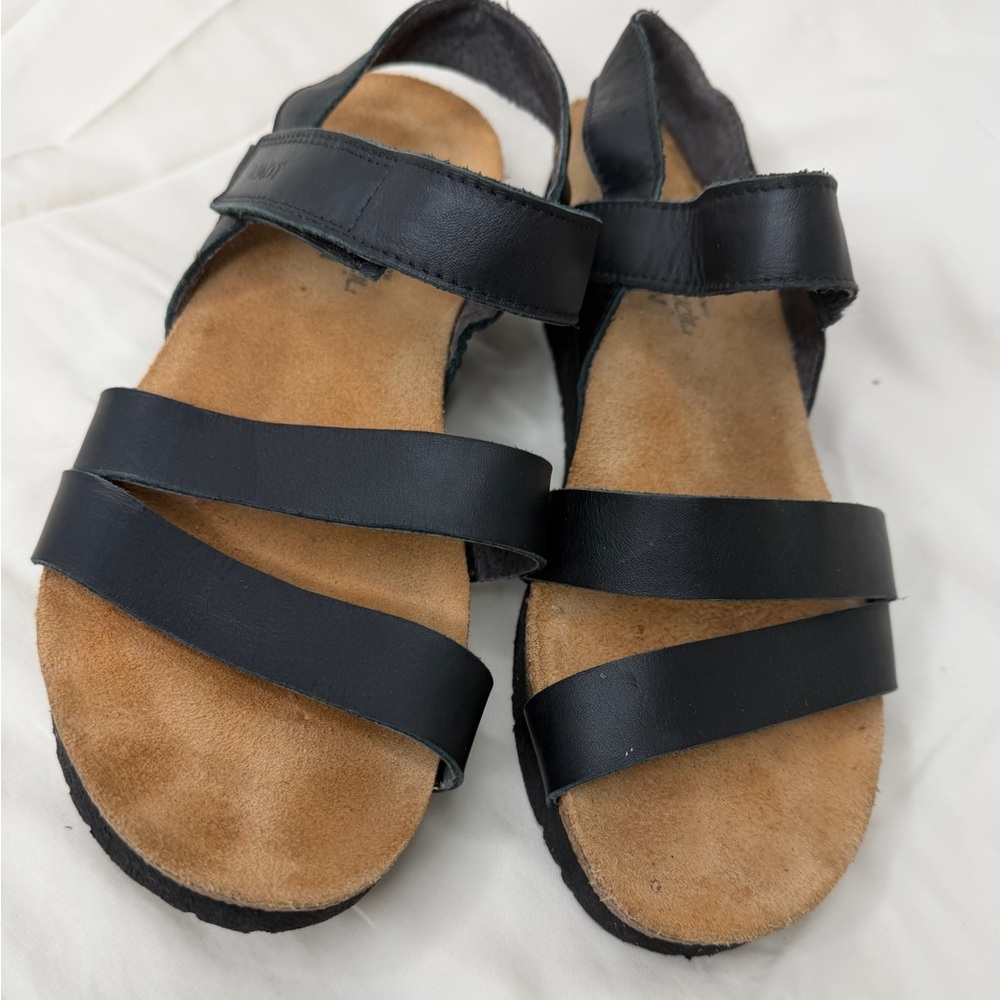 Naot Kayla Black Leather Cork Wedge Sandals Women’s EU 40 US 9 Made in Israel - Picture 6 of 9